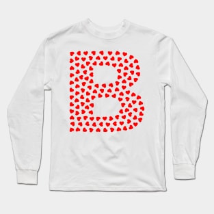 Letter B Heart Shape Initial Long Sleeve T-Shirt